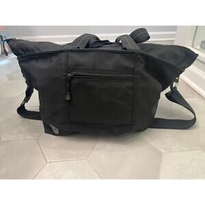 Timbuk2 Black Nylon Tote Handles /crossbody Pockets Outdoors Travel w/ Handle